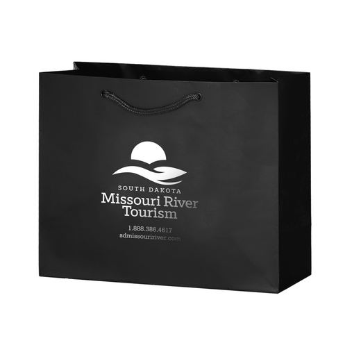 Custom Printed Gloss Laminated Euro Tote Bag w/Macrame Rope Handles (9"x3"x7") - Foil Stamp 